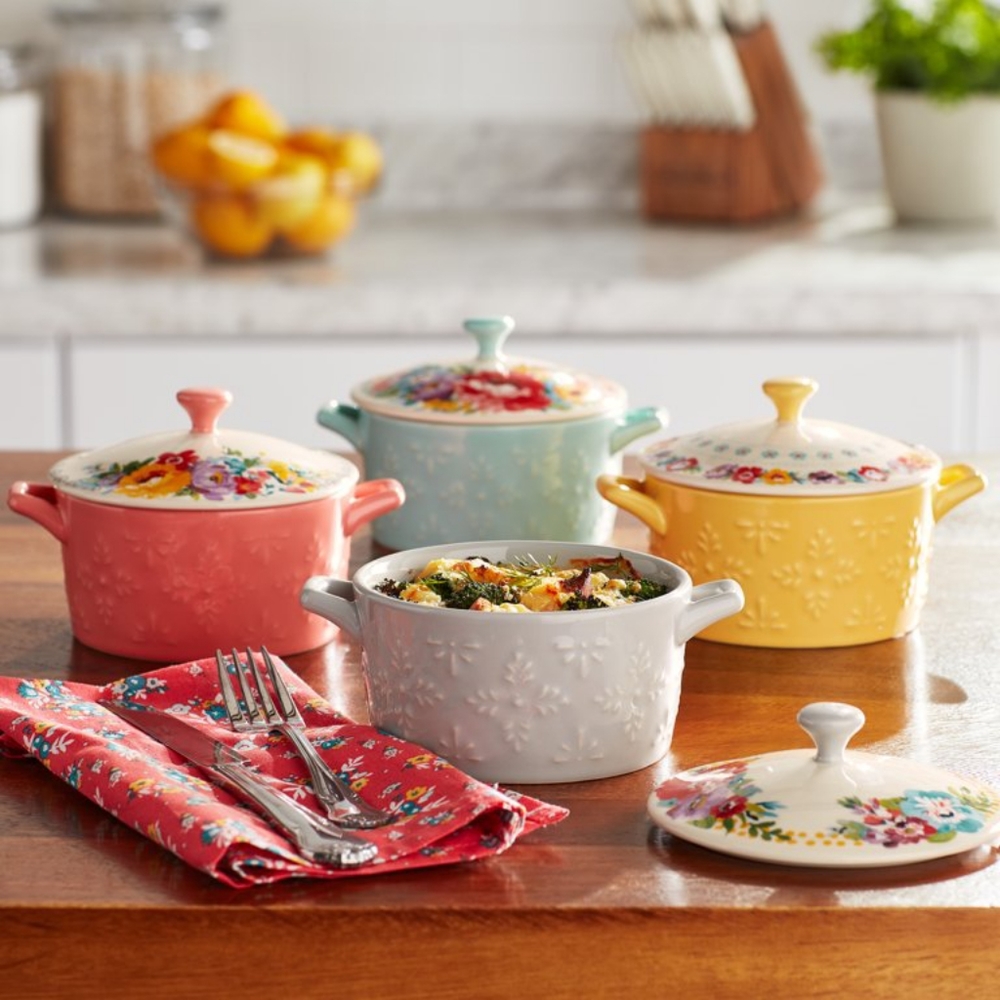 ๐บ New Pioneer Woman, 4 Pack Ceramic Mini Casserole Dish - Picture 4 of 6